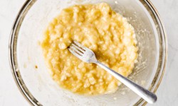 mashed bananas in a bowl