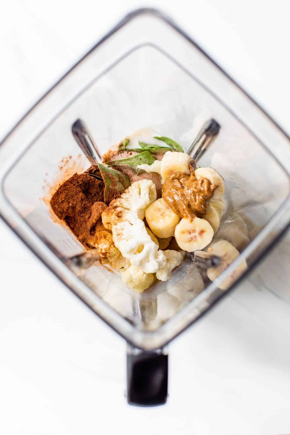 ingredients for a smoothie in a blender