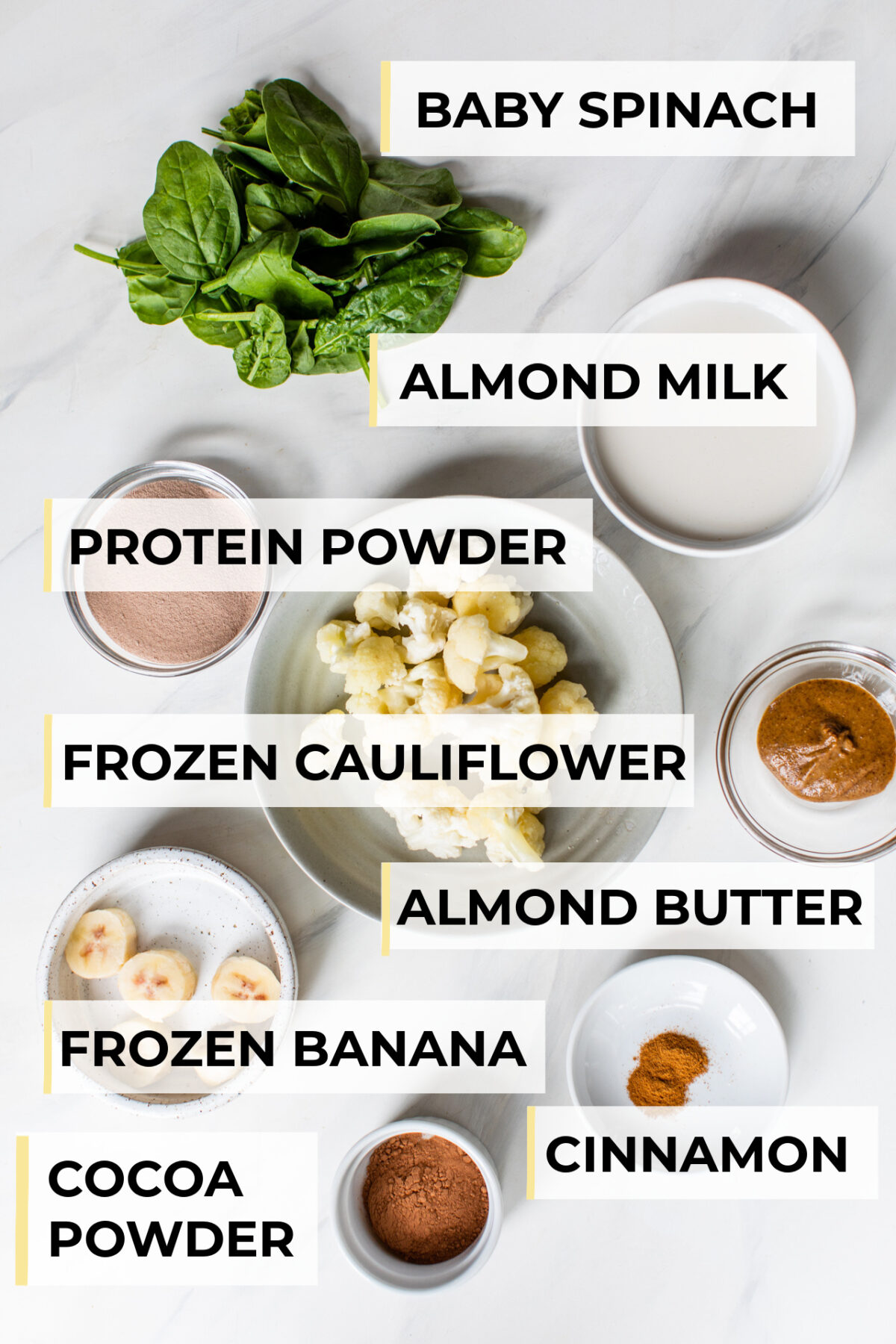 ingredients for chocolate protein shake