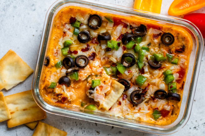 baked cottage cheese pizza bowl