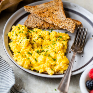 cottage cheese scrambled eggs served for breakfast