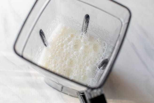 egg whites and cottage cheese blended in a blender