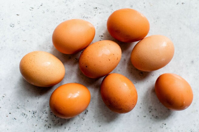 Brown eggs.