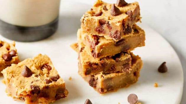 blondies on white plate