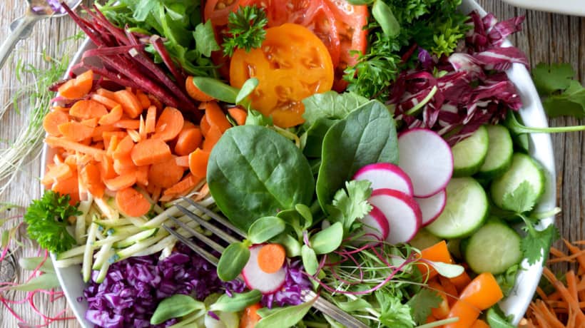 beautiful salad with lots of veggies