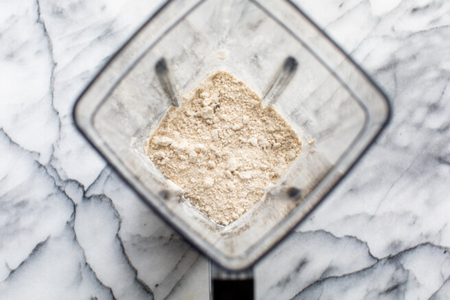oat flour blended to a fine powder in a blender