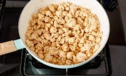 taco seasoned ground turkey in a skillet